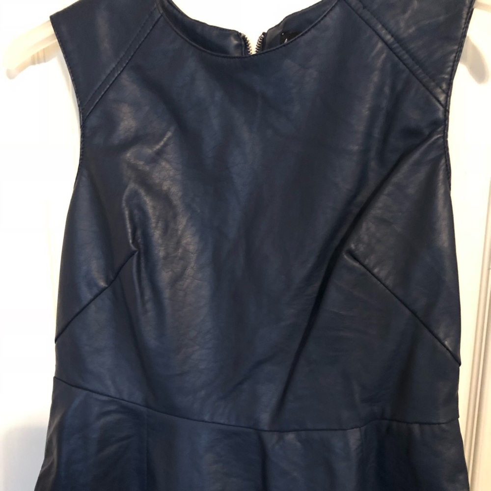 Faux leather top